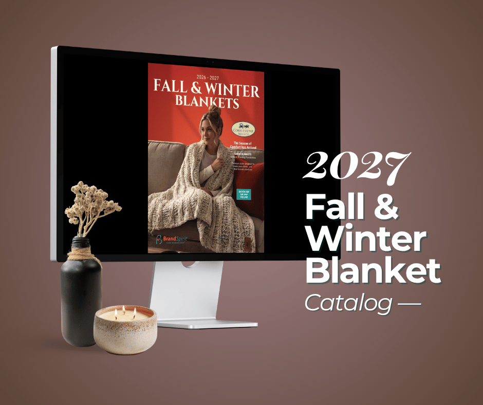 A catalog of Brand Spirit's 2027 premium fall and winter blankets.
